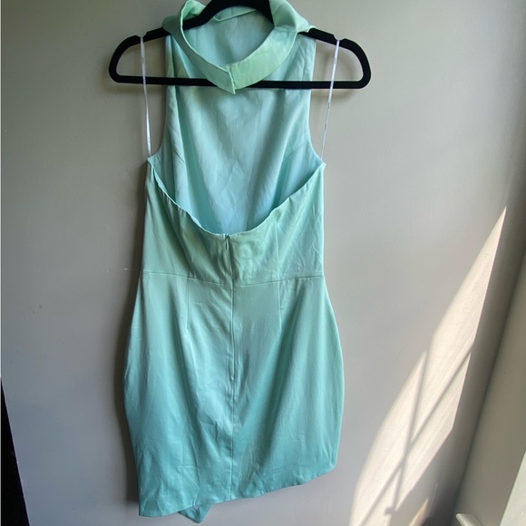 Elliatt Camo Asymmetric Satin Cocktail Dress size large Seafoam Green - Picture 8 of 8